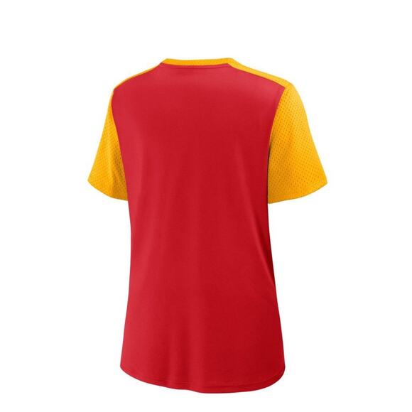 NFL Kansas City Chiefs Woman short sleeve lace up v neck XL - Picture 2 of 6